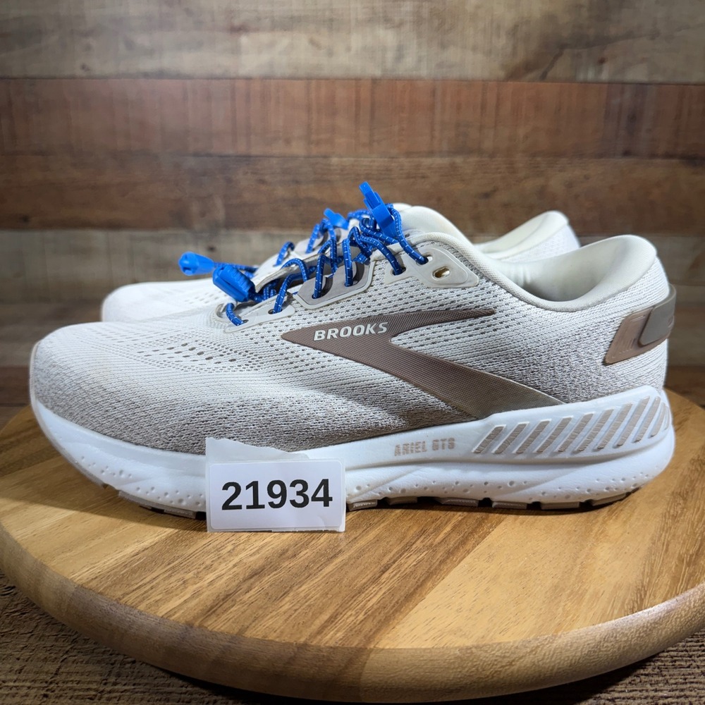 Brooks Ariel GTS 24 Women 10.5 2E Extra Wide Cream Tan Running Shoe Stability